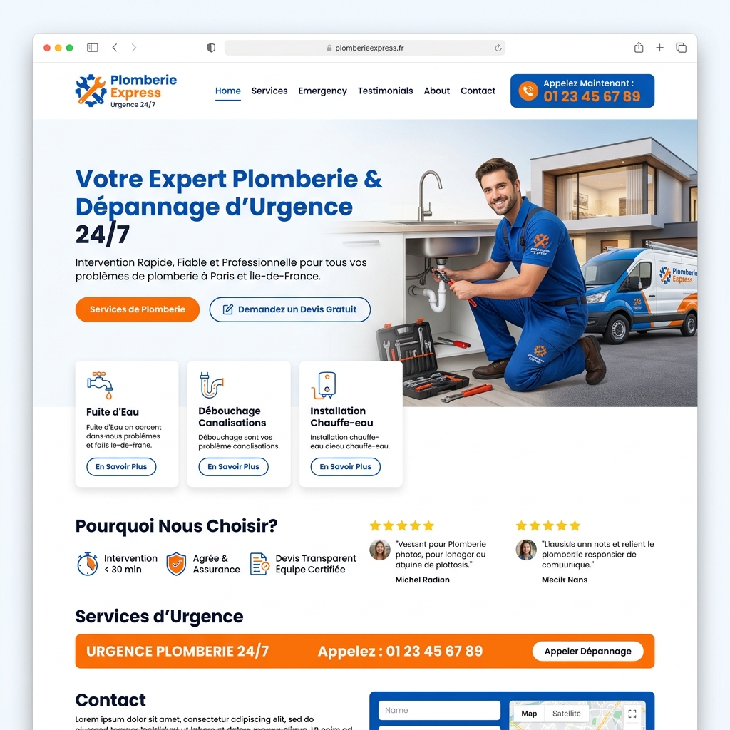 Landing page Artisan BTP